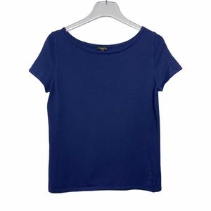 Talbots Dark Navy Blue Knit Short Sleeve Top Small
